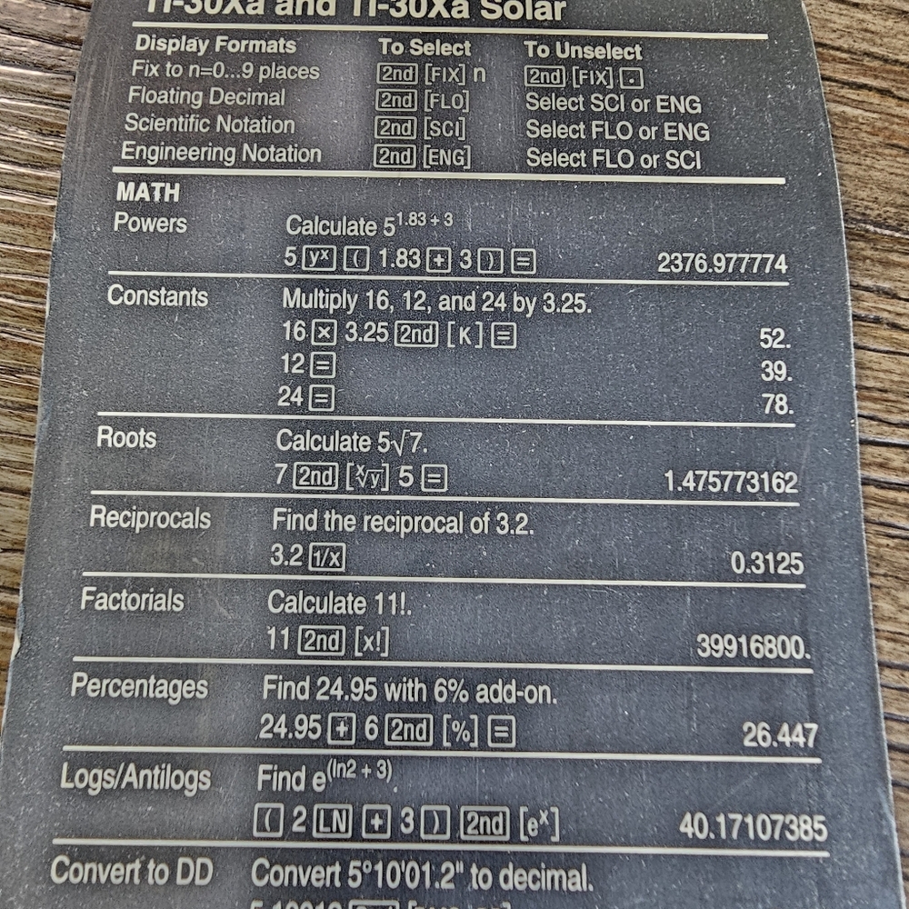 Texas Instruments TI-30Xa Solar Calculator - Picture 8 of 12